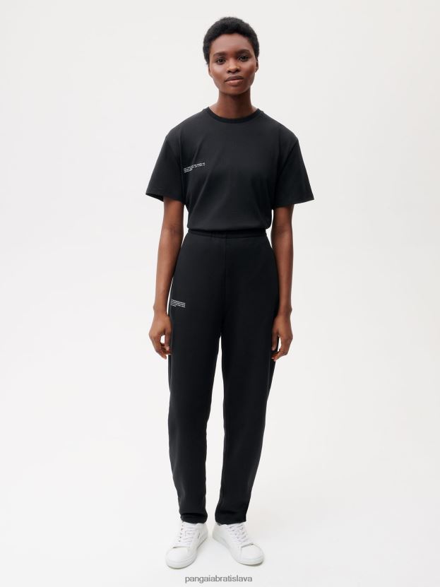 zužujúce sa nohavice z recyklovanej bavlny ženy NXTFX6345 čierna Pangaia oblečenie