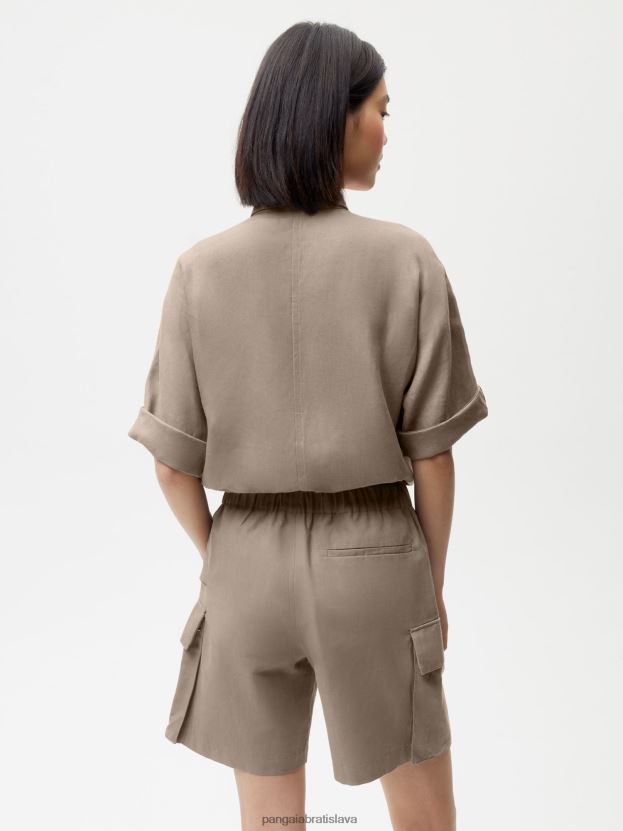 Cargo šortky zo zmesi organickej bavlny ženy NXTFX6233 huba Pangaia oblečenie