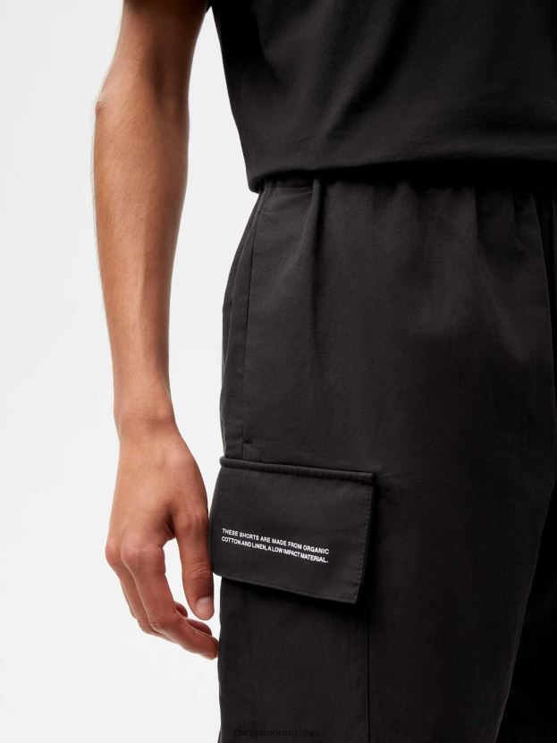 Cargo šortky zo zmesi organickej bavlny ženy NXTFX6266 čierna Pangaia oblečenie