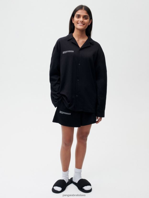 Voľné pyžamové šortky z organickej bavlny s c-vláknom ženy NXTFX6237 čierna Pangaia oblečenie