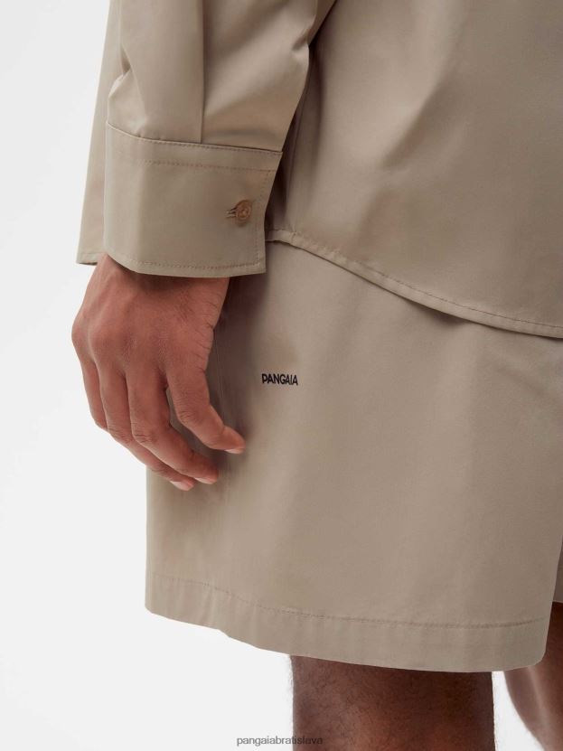 elastické šortky s popelínom z organickej bavlny ženy NXTFX6235 taupe Pangaia oblečenie
