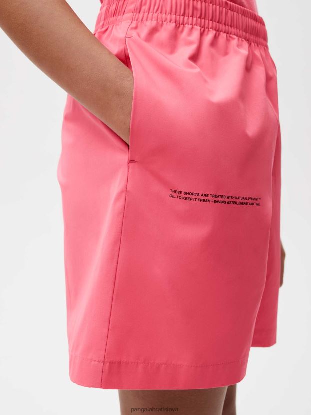 elastické šortky s popelínom z organickej bavlny ženy NXTFX6273 lotosová ružová Pangaia oblečenie