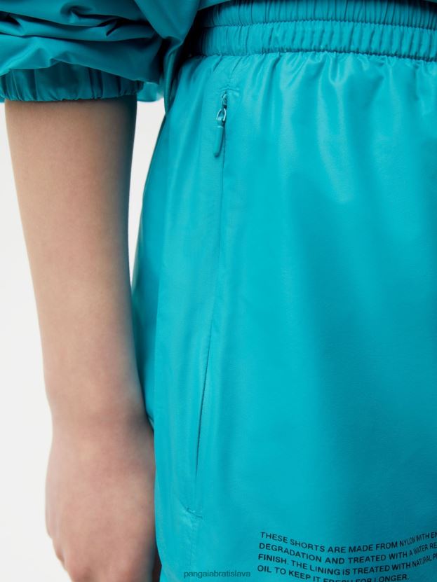 nylonové šortky so zvýšenou degradáciou ženy NXTFX6281 pávie modrá Pangaia oblečenie
