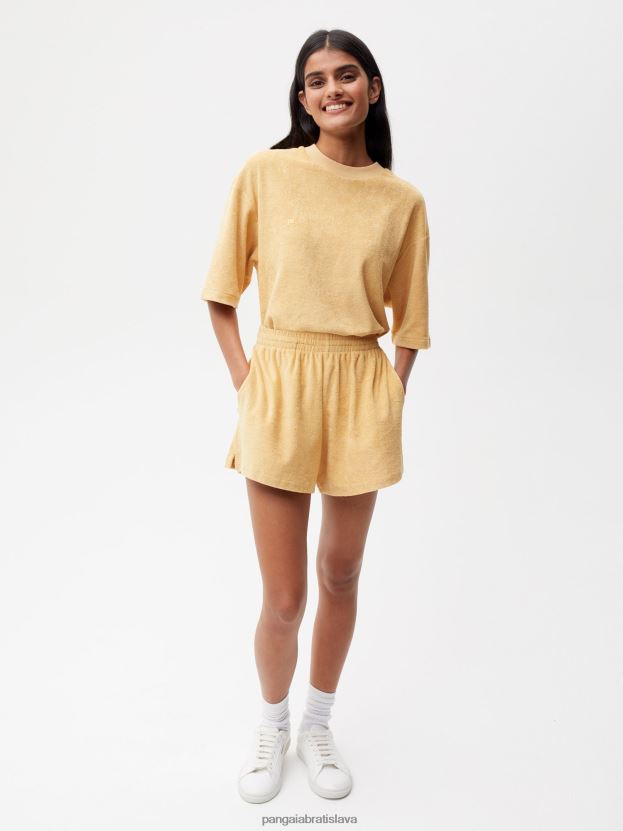 šortky na uteráky ženy NXTFX6282 tmavý piesok Pangaia oblečenie