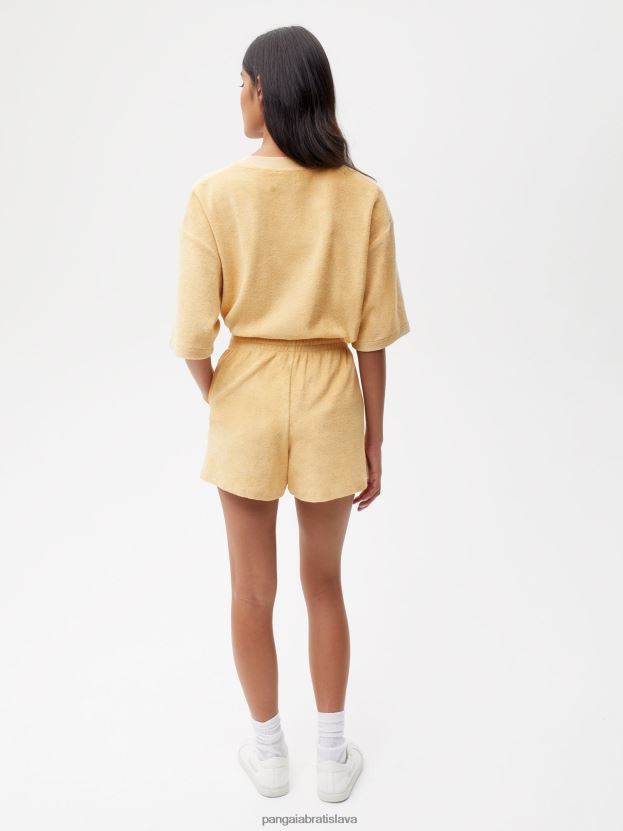 šortky na uteráky ženy NXTFX6282 tmavý piesok Pangaia oblečenie