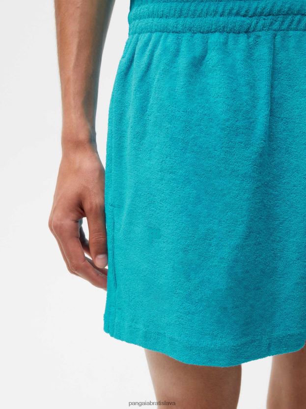 šortky na uteráky ženy NXTFX6288 pávie modrá Pangaia oblečenie