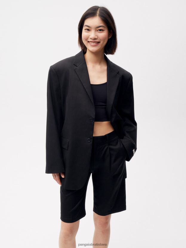 šortky ušité z organickej bavlny ženy NXTFX6263 čierna Pangaia oblečenie