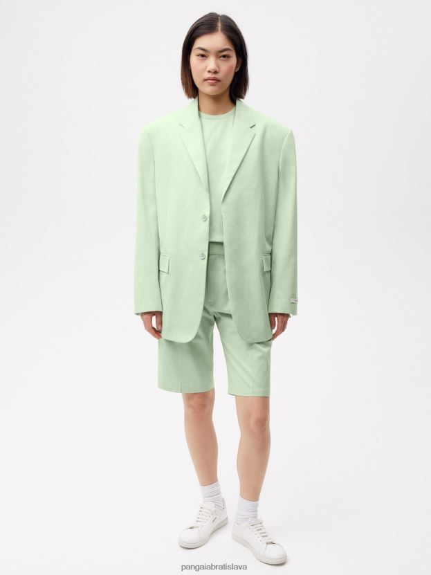 šortky ušité z organickej bavlny ženy NXTFX6265 pistácie Pangaia oblečenie