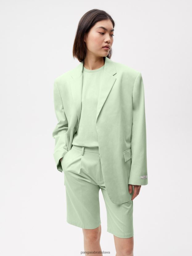 šortky ušité z organickej bavlny ženy NXTFX6265 pistácie Pangaia oblečenie