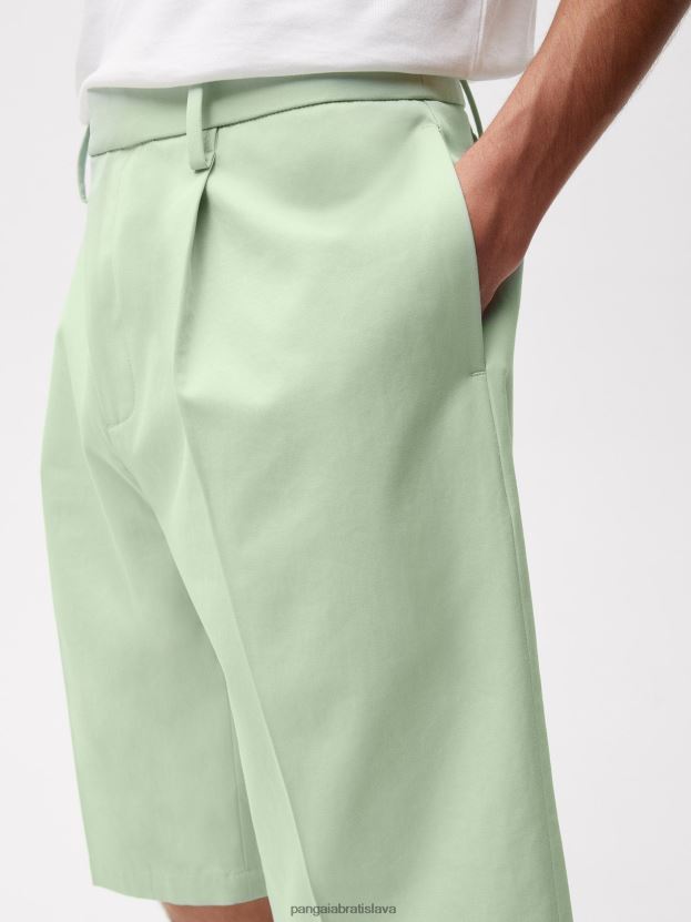 šortky ušité z organickej bavlny ženy NXTFX6265 pistácie Pangaia oblečenie