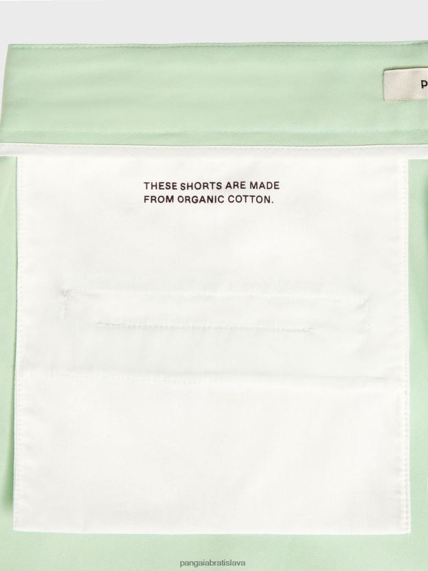 šortky ušité z organickej bavlny ženy NXTFX6265 pistácie Pangaia oblečenie