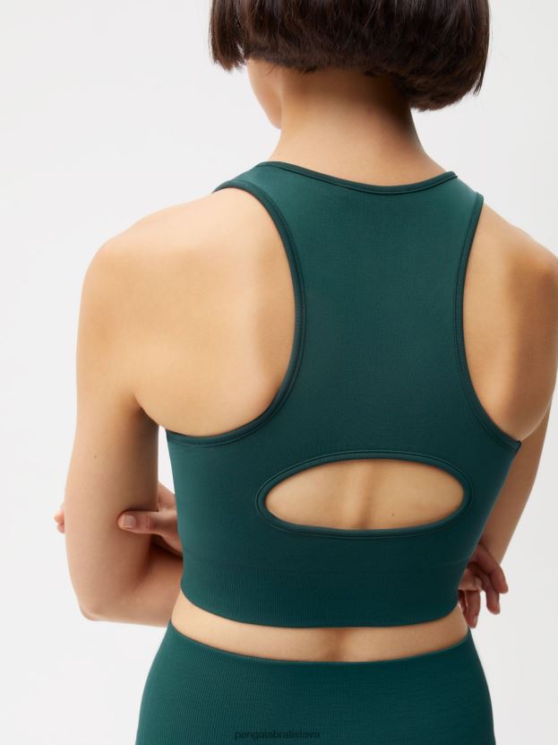 pohybová športová podprsenka ženy NXTFX6413 olistenie zelené Pangaia oblečenie