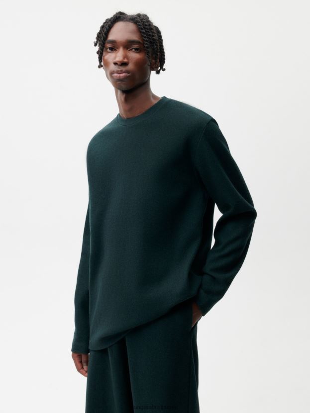 Tričko s dlhým rukávom z recyklovanej vlny ženy NXTFX6140 olistenie zelené Pangaia oblečenie