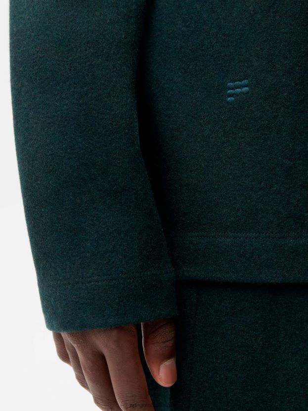 Tričko s dlhým rukávom z recyklovanej vlny ženy NXTFX6140 olistenie zelené Pangaia oblečenie