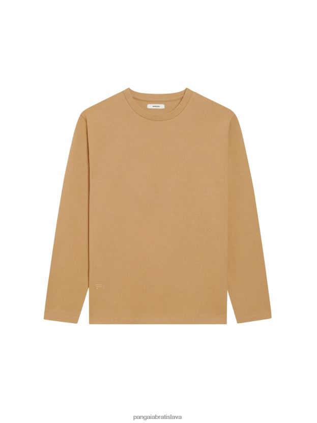 Tričko s dlhým rukávom z recyklovanej vlny ženy NXTFX6206 hnedá Pangaia oblečenie