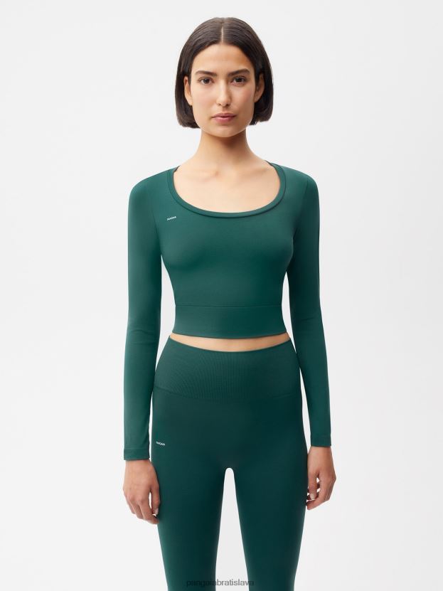 motion top s dlhými rukávmi ženy NXTFX6190 olistenie zelené Pangaia oblečenie