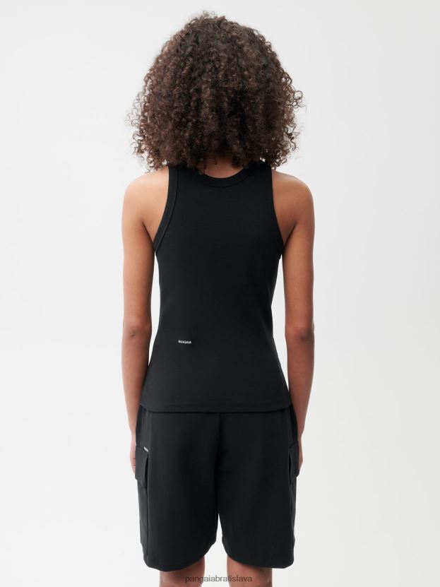 tielko z recyklovanej bavlny ženy NXTFX6177 čierna Pangaia oblečenie