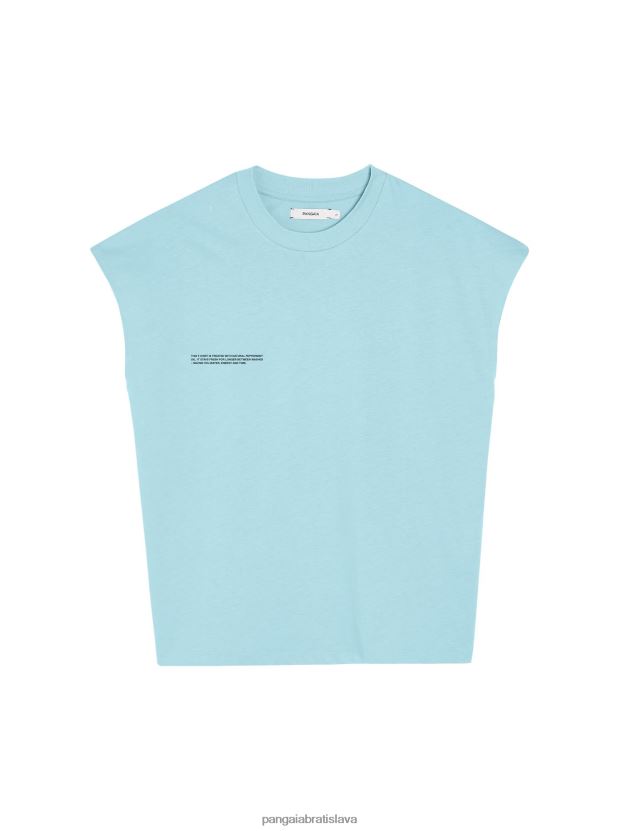 Pprmint organická bavlna skrátené jadro trička na ramene ženy NXTFX6180 nebeská modrá Pangaia oblečenie