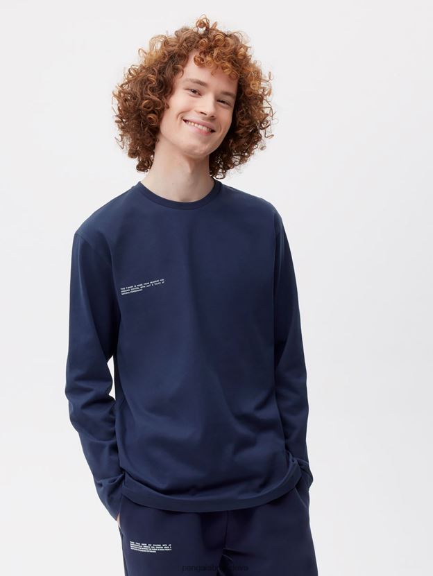 Tričko s dlhým rukávom z organickej bavlny s c-vláknom ženy NXTFX6149 námornícka modrá Pangaia oblečenie