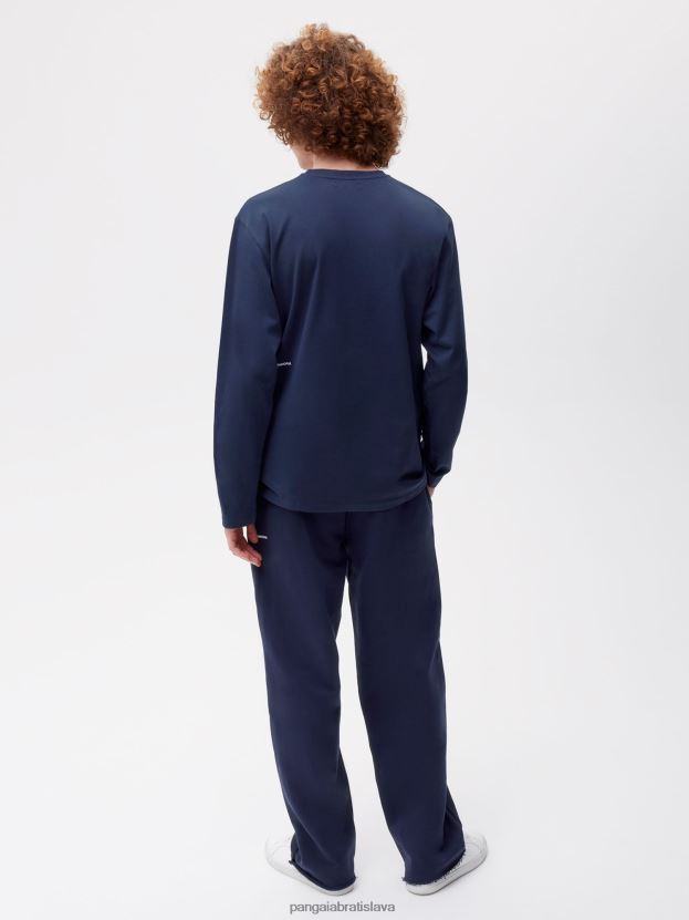 Tričko s dlhým rukávom z organickej bavlny s c-vláknom ženy NXTFX6149 námornícka modrá Pangaia oblečenie