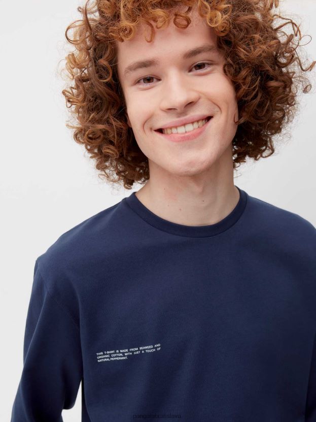 Tričko s dlhým rukávom z organickej bavlny s c-vláknom ženy NXTFX6149 námornícka modrá Pangaia oblečenie