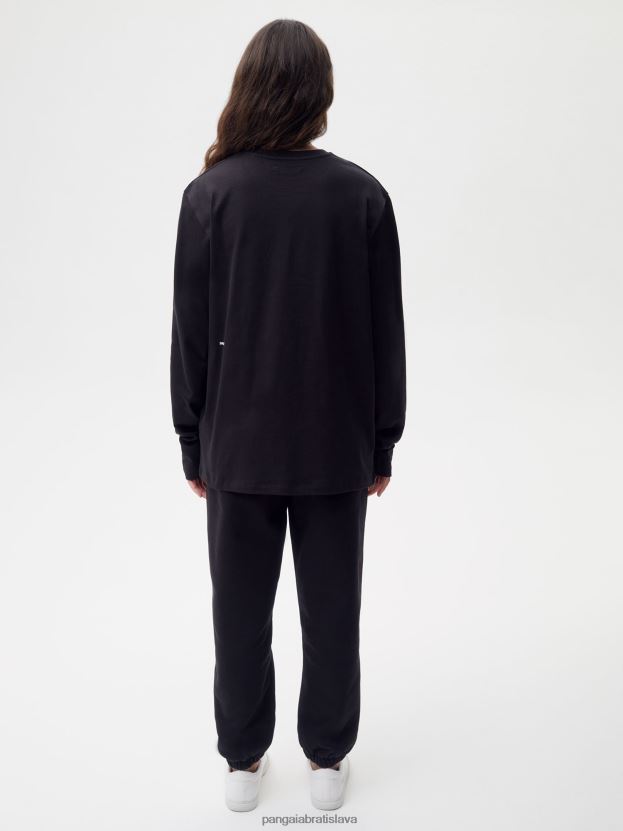 Tričko s dlhým rukávom z organickej bavlny s c-vláknom ženy NXTFX6178 čierna Pangaia oblečenie