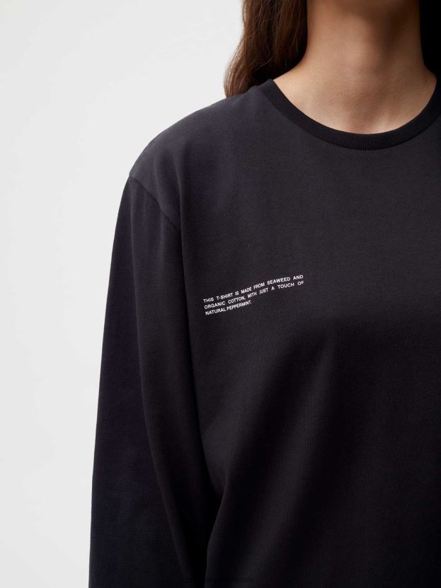 Tričko s dlhým rukávom z organickej bavlny s c-vláknom ženy NXTFX6178 čierna Pangaia oblečenie