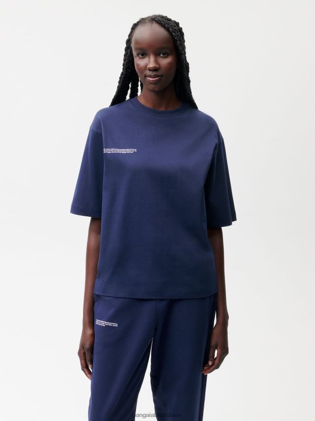 Tričko z organickej bavlny uvoľneného strihu s c-vláknom ženy NXTFX6185 námornícka modrá Pangaia oblečenie