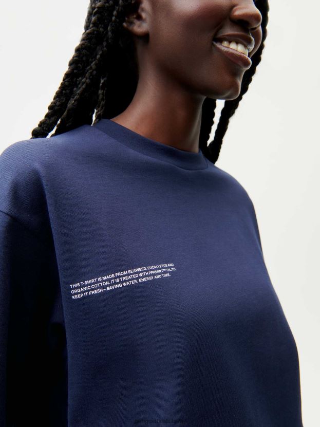 Tričko z organickej bavlny uvoľneného strihu s c-vláknom ženy NXTFX6185 námornícka modrá Pangaia oblečenie