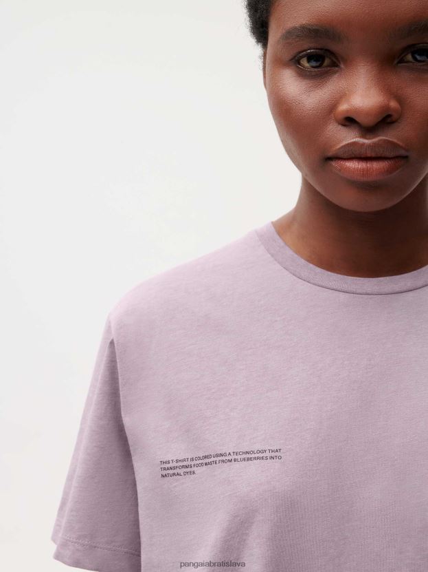 tričko s potravinárskym farbivom ženy NXTFX6141 čučoriedková modrá Pangaia oblečenie