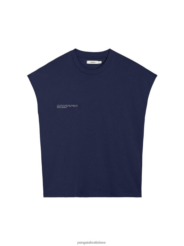 tričko z organickej bavlny s skráteným ramenom a jadrom z C-vlákna ženy NXTFX6191 námornícka modrá Pangaia oblečenie